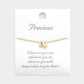 -U- Monogram Initial Pendant Necklace