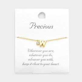 -W- Monogram Monogram Initial Pendant Necklace