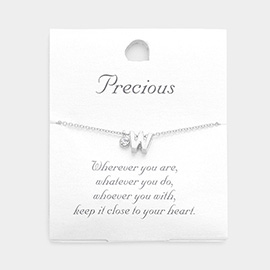 -W- Monogram Monogram Initial Pendant Necklace
