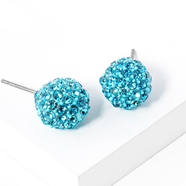 Crystal Paved Disco Ball Stud Earrings