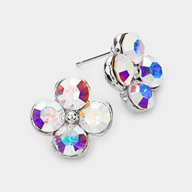 Crystal Quatrefoil Stud Earrings