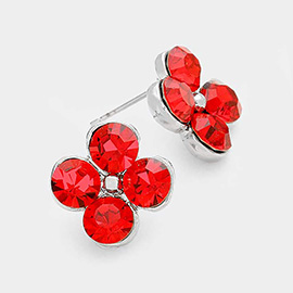 Crystal Quatrefoil Stud Earrings
