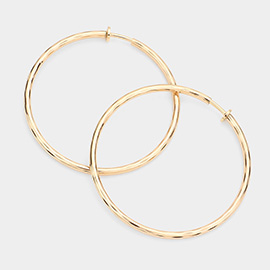 2.4 Inch Clip On Hoop Earrings