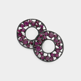 PAVE RHINESTONE WHEEL EARRINGS