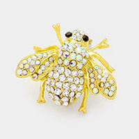 Honey Bee Crystal Rhinestone Pin Brooch