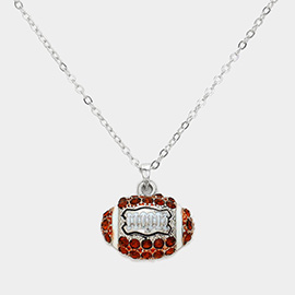 Crystal Football Pendant Necklace