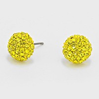 Crystal Pave Round Dome Stud Earrings