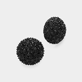Rhinestone Embellished Dome Stud Earrings