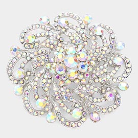 Pave Flower Pin Brooch