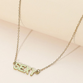 Enamel SEXY Message Pendant Necklace