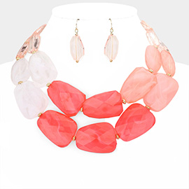 Tiered Resin Pebble Necklace