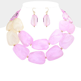 Tiered Resin Pebble Necklace