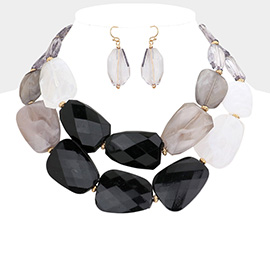 Tiered Resin Pebble Necklace
