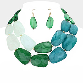 Tiered Resin Pebble Necklace