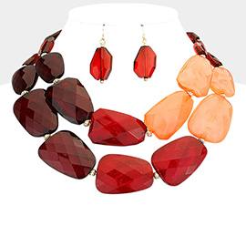 Tiered Resin Pebble Necklace