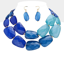 Tiered Resin Pebble Necklace