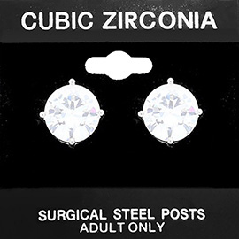 11mm Round CZ Stud Earrings