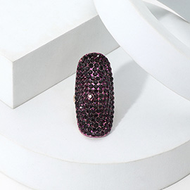 Crystal Rhinestone Pave Stretch Cocktail Ring