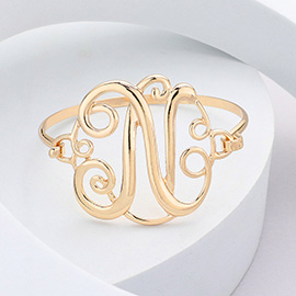 -N- Monogram Initial Curlicue Bracelet