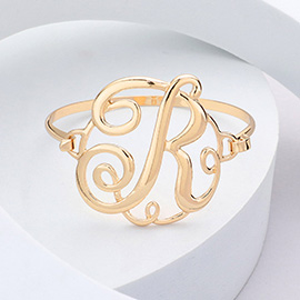 -R- Initial Monogram Curlicue Bracelet