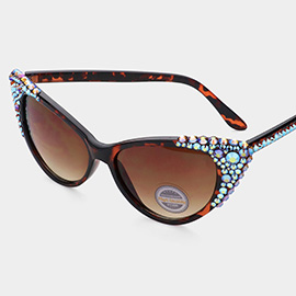 Bubbly Crystal Cat Eye Sunglasses