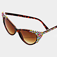 Bubbly Crystal Cat Eye Sunglasses