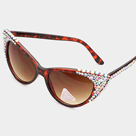 Bubbly Crystal Cat Eye Sunglasses