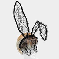 Floral Laced Bunny Ears Headband