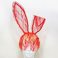 Floral Laced Bunny Ears Headband