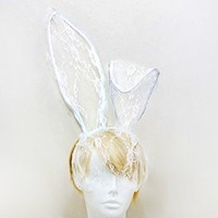 Floral Laced Bunny Ears Headband