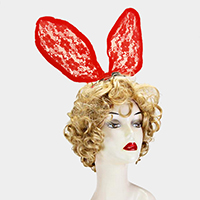 Floral Laced Bunny Ears Headband