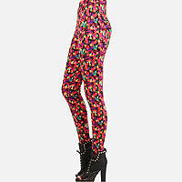 Polyester Colorblock Grunge Leggings