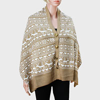 Christmas Themed Button Acrylic Poncho
