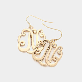 -N- Script Initial Monogram Earrings
