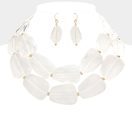 Tiered Resin Pebble Necklace