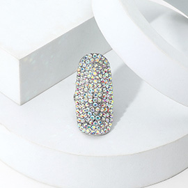 Crystal Rhinestone Pave Stretch Cocktail Ring