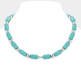Bead Accented Turquoise Necklace