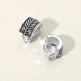 Tribal Metal Half Hoop Clip on Earrings