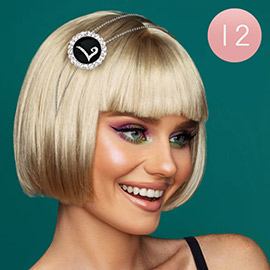 -L- 12PCS - Crystal Accented Initial Monogram Headbands