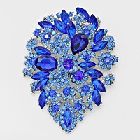 Floral Crystal Rhinestone Pin Brooch