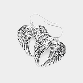 Crystal Detail Metal Wings Earrings