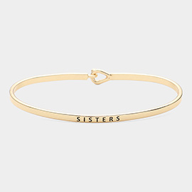 Sisters Brass Thin Metal Hook Bracelet