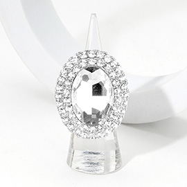 Oval Rhinestone Pointed Stretch Ring