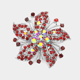 Crystal Rhinestone Flower Pin Brooch