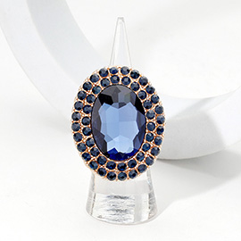 Oval Rhinestone Pointed Stretch Ring