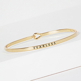 FEARLESS Message Brass Thin Hook Bracelet