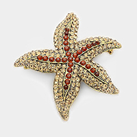  Crystal Rhinestone Starfish Pin Brooch