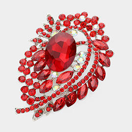 Oval Stone Accented Bouquet Pin Brooch
