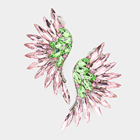 Marquise Stone Cluster Wing Clip on Earrings