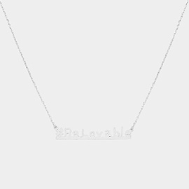 #Be lovable Message Pendant Necklace